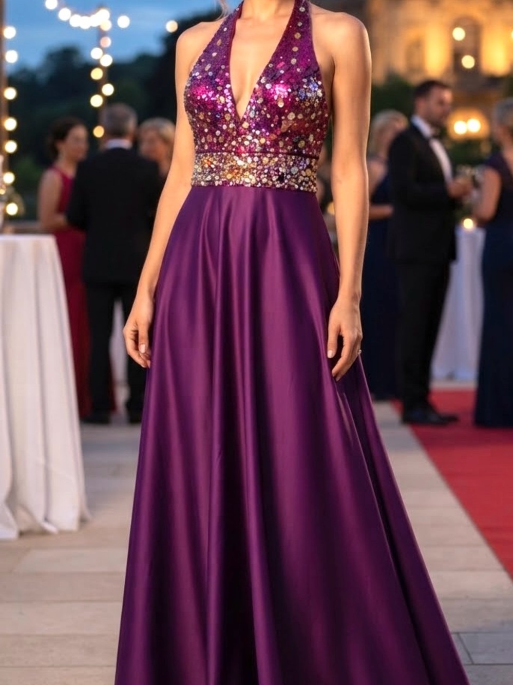 Splash Purple Embellished Maxi Dress 10